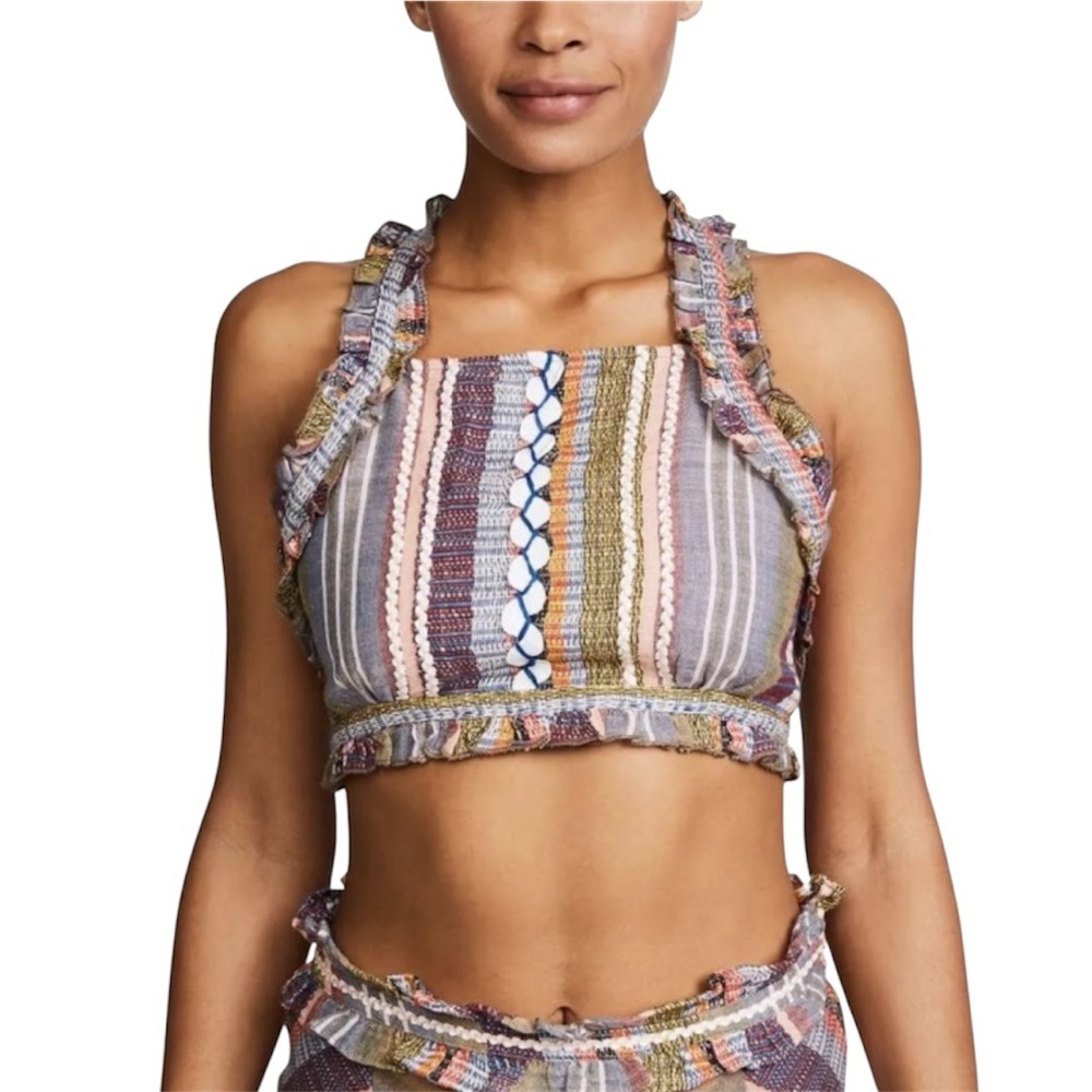 NWT Red Carter Multi Stripe Arella Crop Top - Sz M